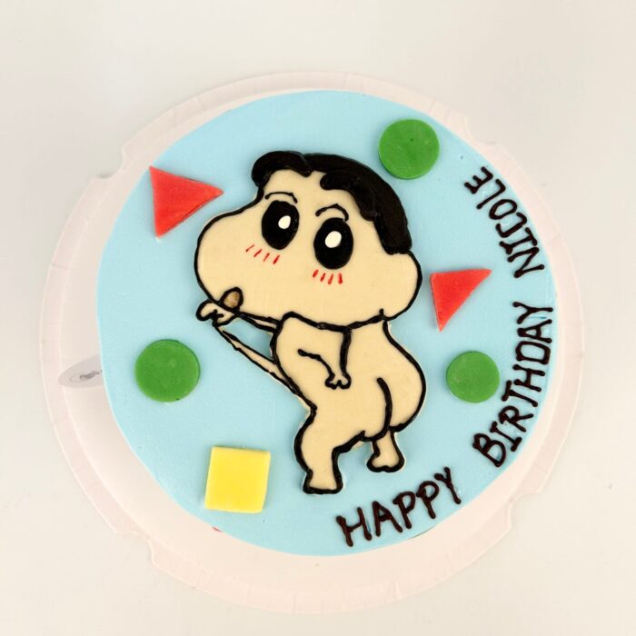 6'蜡笔小新手绘翻糖蛋糕 Crayon Shin-chan Hand-painted Fondant Cake - Image 2
