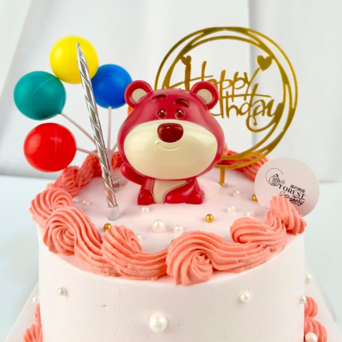 6'草莓熊奶油蛋糕 Strawberry Bear Cream Cake - Image 2